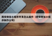 西安微信小程序开发怎么操作（西安微信小程序制作公司）