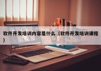 软件开发培训内容是什么（软件开发培训课程）