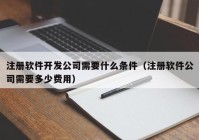 注册软件开发公司需要什么条件（注册软件公司需要多少费用）